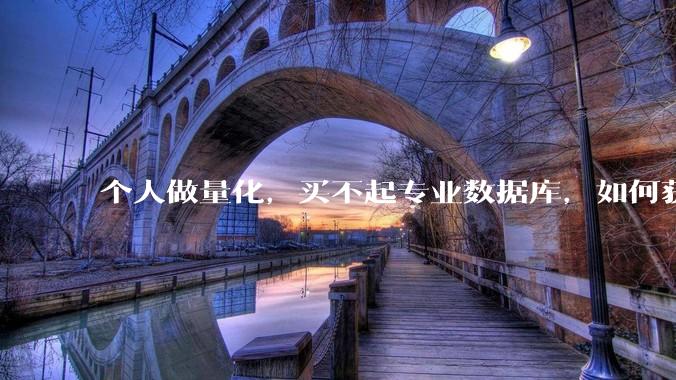 个人做量化，买不起专业数据库，如何获取 L2数据?